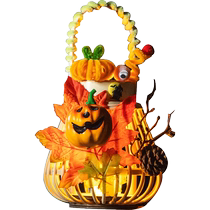 Halloween childrens handmade diy material package to make pumpkin lanterns for kindergarten parent-child activities portable luminous lanterns