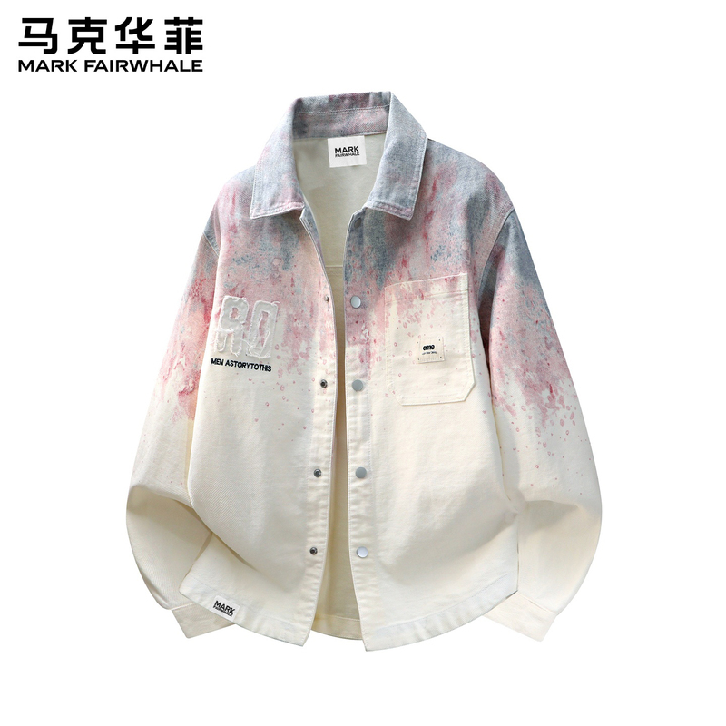 Mark Huafei 2026 Autumn New Men's Denim Jacket Autumn American Style Distressed Loose Versatile Trendy Coat