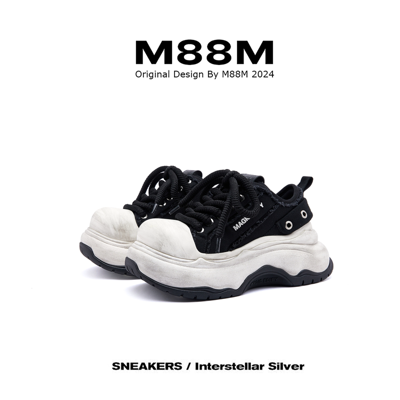M88M Black Couple Style Thick-Soled Shoes 2024 New Autumn and Winter Distressed Vintage Shoes Unisex Versatile Trendy Shoes M88M Black Couple Style Thick-Soled Shoes 2024 New Autumn and Winter Distressed Vintage Shoes Unisex Versatile Trendy Shoes