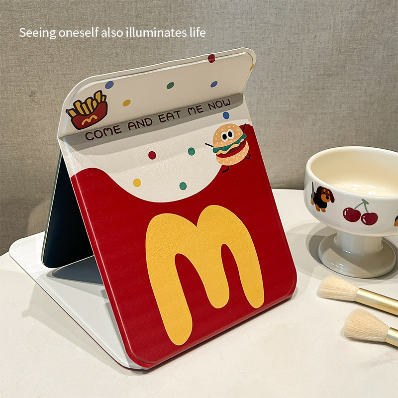 Cute desktop makeup mirror, standable folding mirror