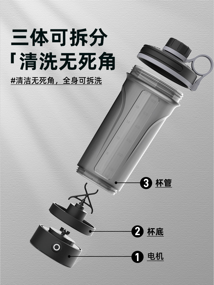 2025 New Model Fully Automatic Mixing Cup Electric Fitness Protein Powder Coffee Water Cup with Scale Rechargeable Shaker Cup