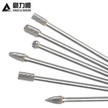 Extended carbide rotary GMA file tungsten steel m carving metal woodworking grinding head engraving head double 0 pattern 6 handle 10 1