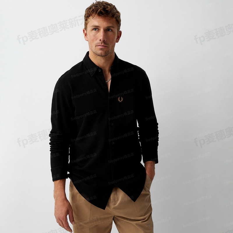 Fred Perry Men's Long-Sleeved Shirt Oxford Cloth Business Casual Outerwear Inner Layer Commuter Shirt Fred Perry Men's Long-Sleeved Shirt Oxford Cloth Business Casual Outerwear Inner Layer Commuter Shirt