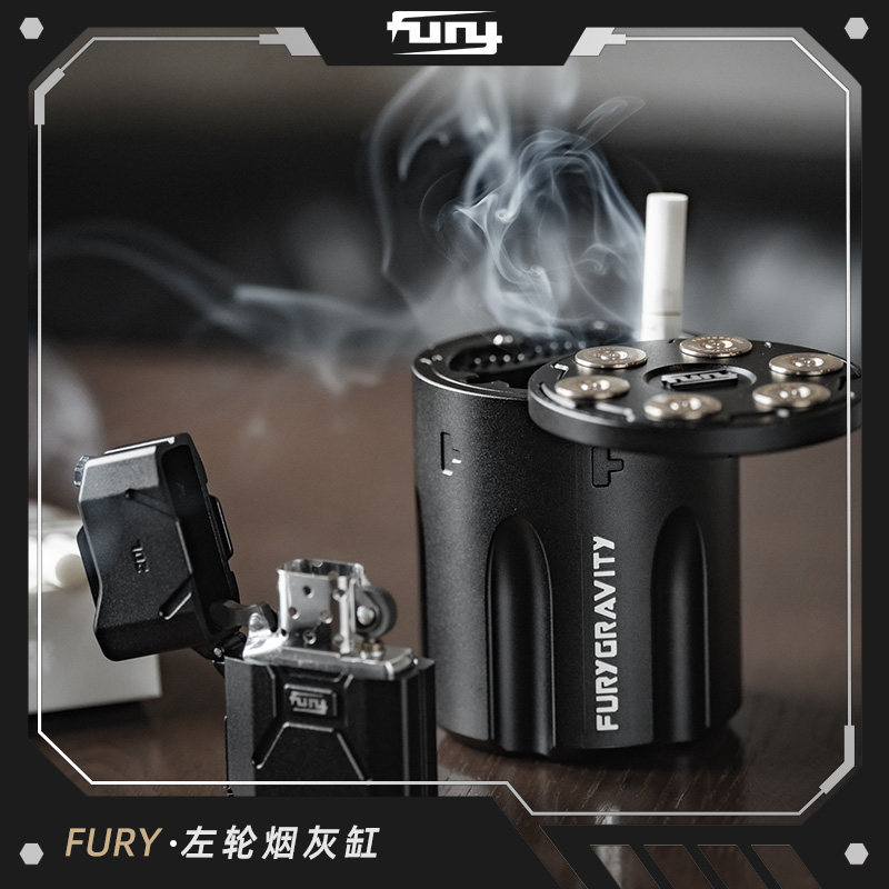 Fury Shepherd National Tide On-board Bullets Left Wheel Ashtrays Anti-Fly Ash American Retro Industrial Wind Tactical Gear-Taobao