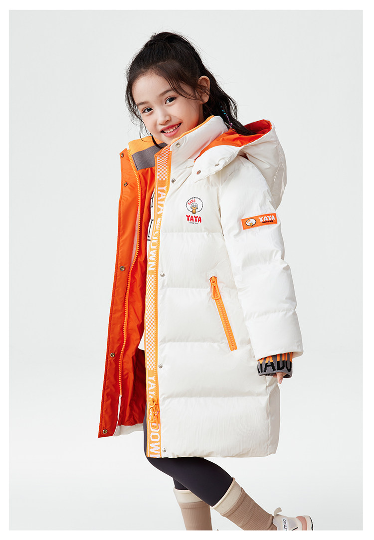 Yaya kids' mid-length down jacket: warm, stylish, and taking your