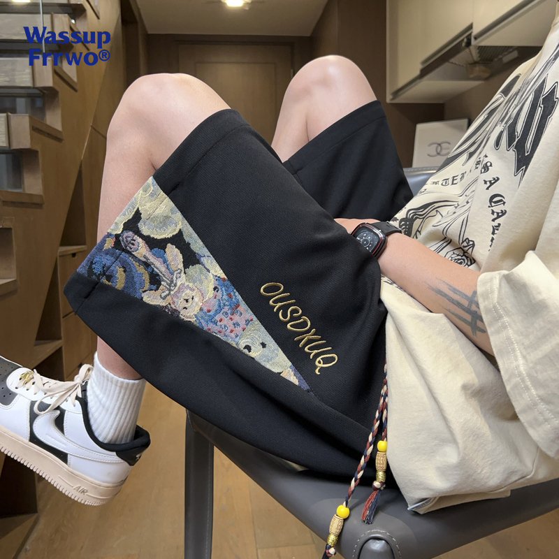 Wassup Bear Embroidered Shorts Men's 2026 Summer New American Casual Sports Pants Men's Five-Point Shorts Wassup Bear Embroidered Shorts Men's 2026 Summer New American Casual Sports Pants Men's Five-Point Shorts