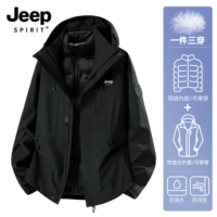 Подходит для мужчин и женщин, с пухом, черный, «три в одном»