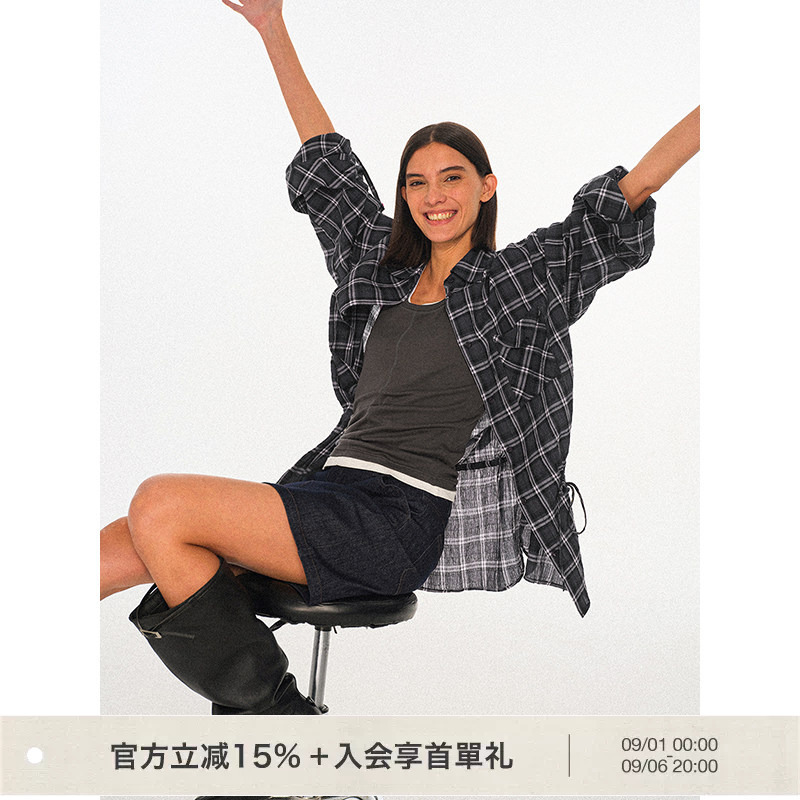 Flowersays: [Same Style as Cai Yilin and Zhang Jingyi] Sugar Gum Tree Pattern Loose and Lightweight Drawstring Shirt