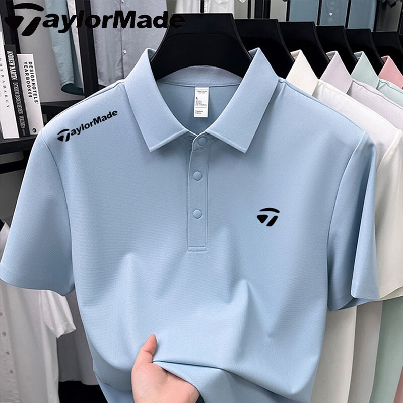Taylormade Taylor Mei Golf Clothing Men's Short-Sleeved Men's Polo Shirt with Lapel Golf Polo Shirt Sports T-Shirt Summer