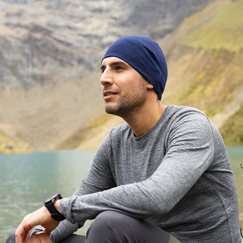 Gray Shell Men's Heavyweight Thickened 250Gsm Merino Wool Warm Crew Neck Long-Sleeve Merino Ski Base Layer Shirt