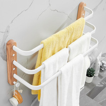 No punching light luxury beech towel rack white towel rack bathroom storage rack bathroom hardware wall hanging multi-rod towel