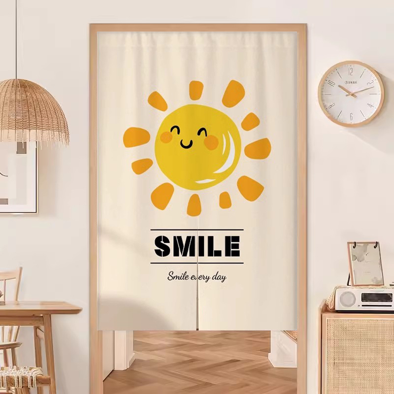 Smiley Face Door Curtain Half-Length Fabric Partition Curtain for Kitchen, Toilet, Hallway, No-Drill Installation, Home Entrance, Living Room Blocking Curtain Smiley Face Door Curtain Half-Length Fabric Partition Curtain for Kitchen, Toilet, Hallway, No-Drill Installation, Home Entrance, Living Room Blocking Curtain