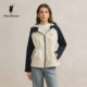 POLOWALK Women's Jacket 2025 Autumn New Fashion Contrast Color Top Waist Slim Casual Hooded Jacket
