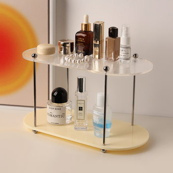 Nordic ins style entrance storage pallet ornament home living room desktop double acrylic cosmetics storage rack