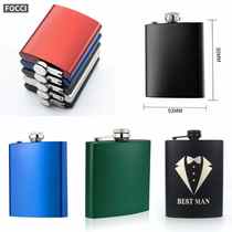 Supply of matte black paint 6 oz stainless steel portable outdoor flat flask portable wine bottle AT-PQ6oz