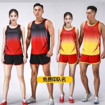Mens and womens track and field training suits track and field vests shorts competition suits running suits comfortable breathable and number-printable