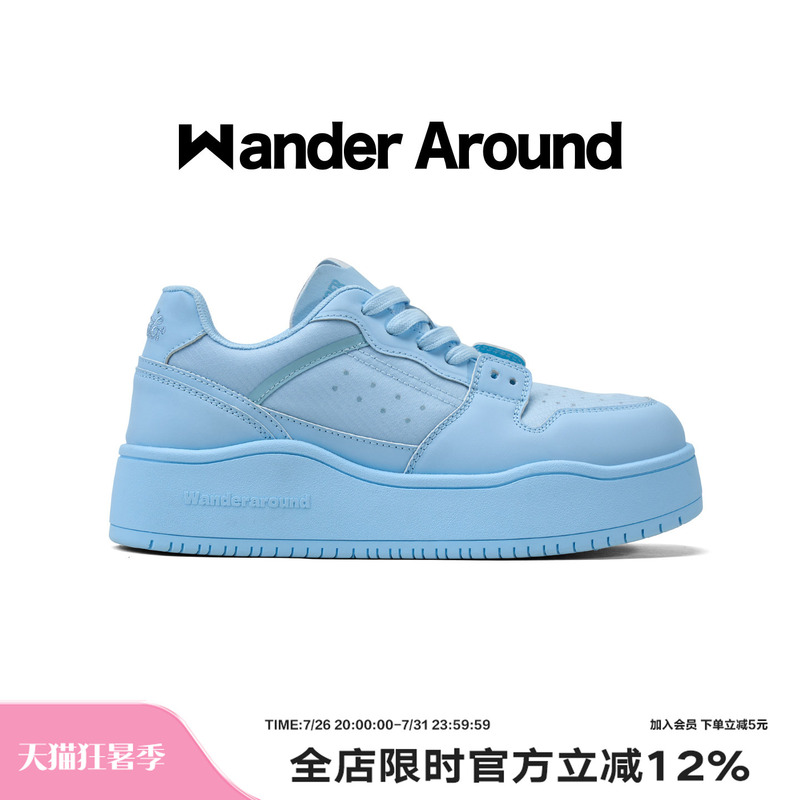 Wander Around2026 New Summer Style Blue Thick-Soled Breathable Casual Sneakers for Men and Women