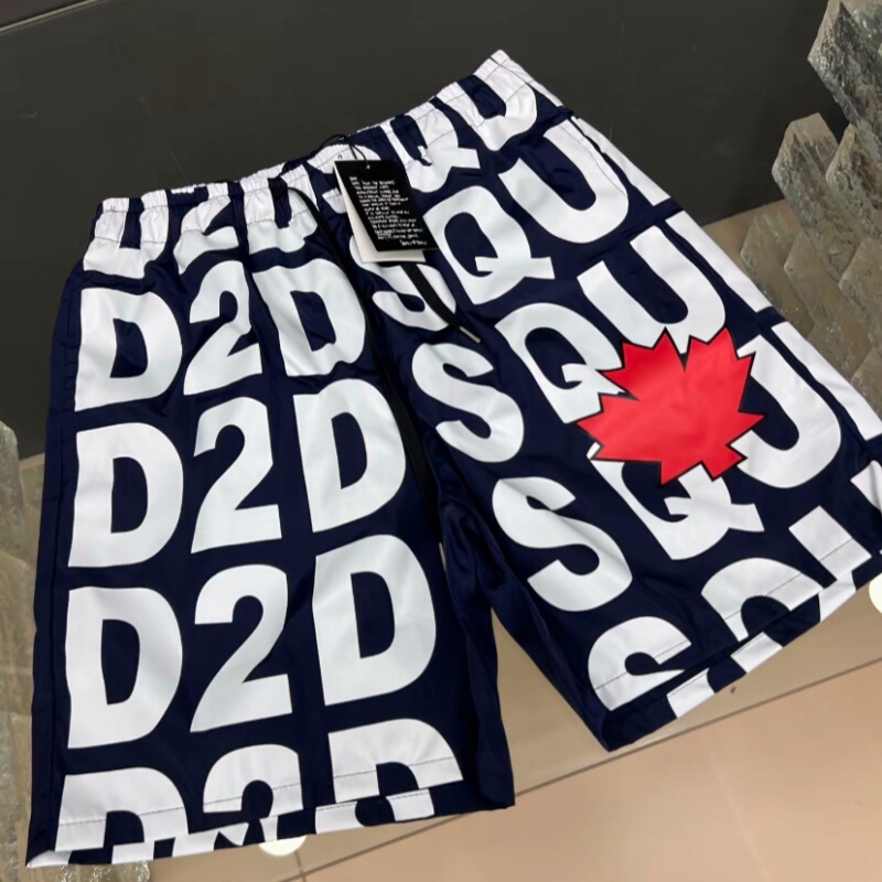 Guangzhou High-End Version [Full Tags + Original Bag] D2 Shorts with Printed Letters, Light Luxury Shorts