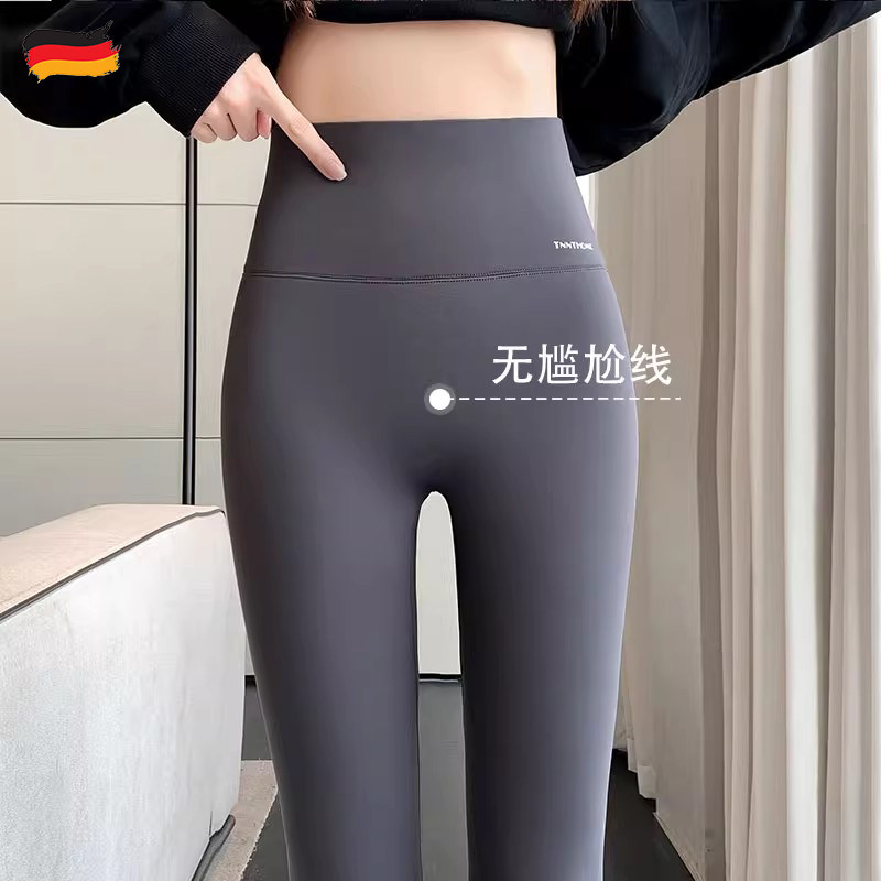Немецкая верхняя одежда shark pants, женская верхняя одежда 2025, осенне-зимние новые леггинсы с высокой талией, утолщенные теплые серые штаны для йоги barbie Изображение 1