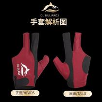 Yu Delus same style red and black shark glove eight snooker American nine-ball three-finger non-slip billiards glove