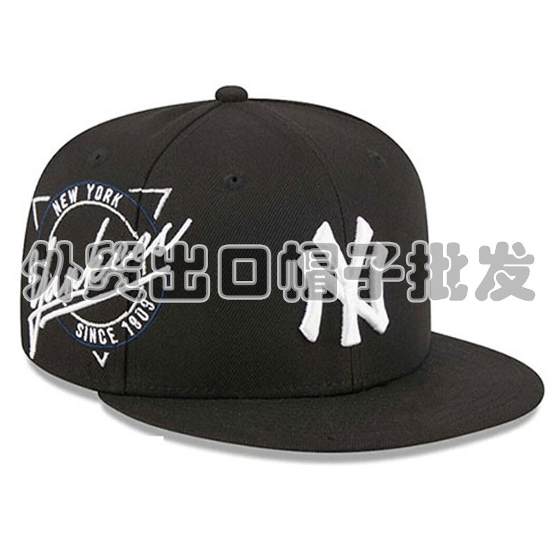 Hat fully enclosed non-adjustable hip-hop street dance embroidery sun protection baseball cap reverse wear size hat casual flat brim hat