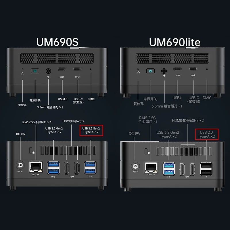 铭凡 (MiniSFORUM) UM690S (AMD Ryzen R9 6900HX) Mini computer small host pocket host high -performance game office desktop