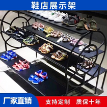 Clothing Store Show Shelves Island Display Racks Womens Shelves Iron Art Running Water Table High And Low Display Table Bag Rack Shoe Rack
