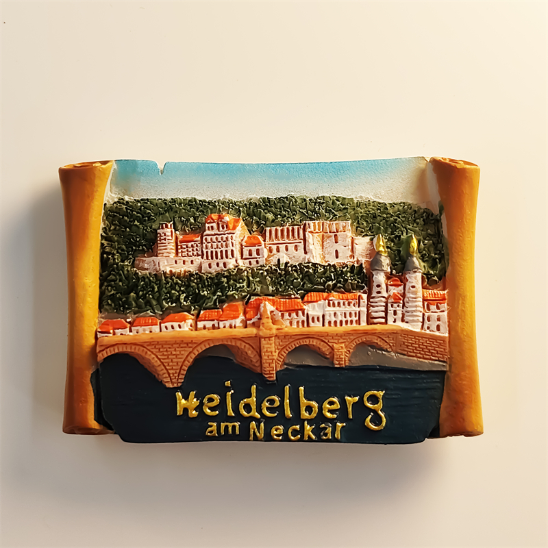 German Tourist Culture Capital of Heidelberg Landmark ancient bridge scenery handmade painted decorated magnetic refrigerators with gifts-Taobao