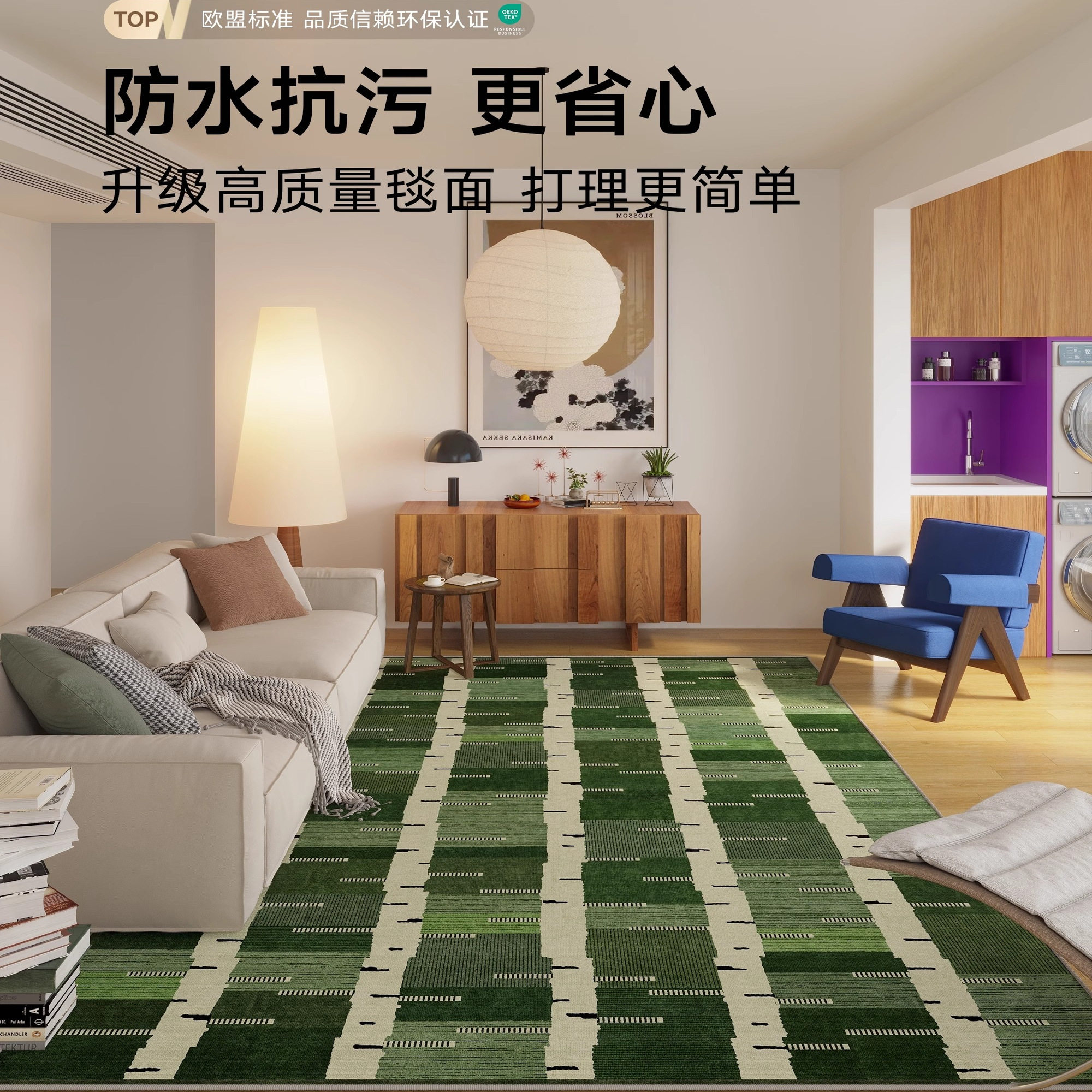 高级轻奢防水2025新款客厅地毯沙发茶几垫家用耐脏防滑卧室床边毯