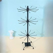 Simple 3-Layer Rotating Metal Jewelry Rack For Necklaces Ear