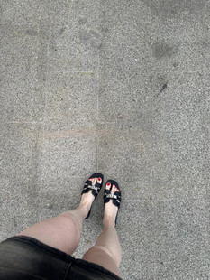 Small Silver Buckle Flat Sandals for Women Summer Outerwear Skirts Niche High Sole Beautiful French Beach Slippers