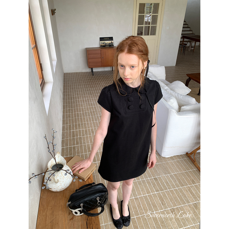 Silvernorthlake French Retro Doll Collar Woolen Short-Sleeved Dress Early Autumn Layered Short Skirt Silvernorthlake French Retro Doll Collar Woolen Short-Sleeved Dress Early Autumn Layered Short Skirt