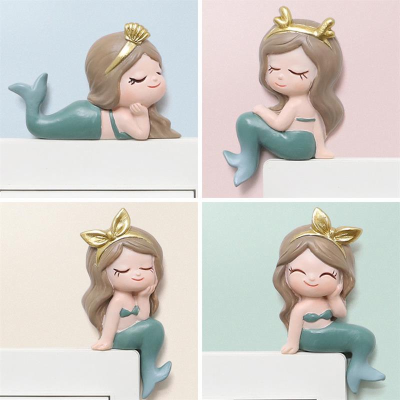 Cute Three-dimensional Mermaid Switch Sticker Home Wall Switch Plate Resin Cartoon Adornment Wall Minimalist Wall Sticker-Taobao