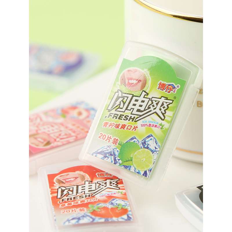 回味童年的闪电爽：博仔草莓薄荷味爽口含片