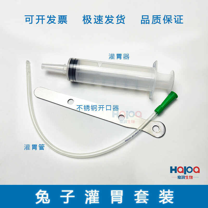 兔子灌胃器灌药器不锈钢开口器兔灌胃插管宠物猫狗通用喂药套装