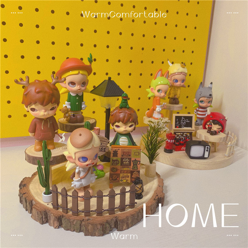 Forest-style multi-layer solid wood display rack for figure storage