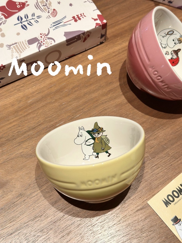 Moomin Cartoon Bowl Ceramic Rice Bowl High-End Gift Box Tableware Rainbow Tableware Set for Home Use