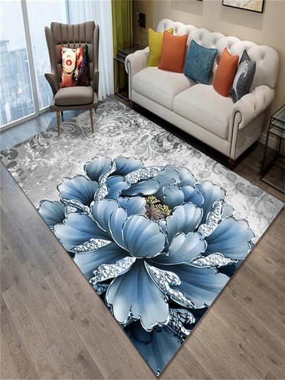 新中式客厅地毯茶几毯现代轻奢中国风地垫家用满铺书房卧室床边毯