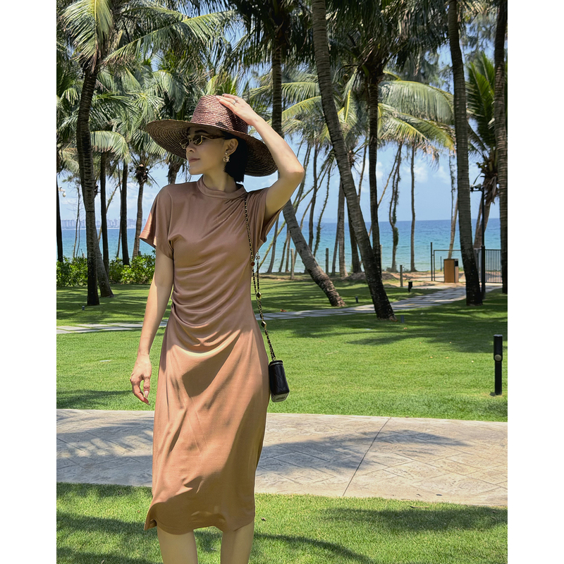 Yuan Yiling【Minimalism】Classic Sustainable Pleated Design, Slimming, Fashionable and Versatile Dress