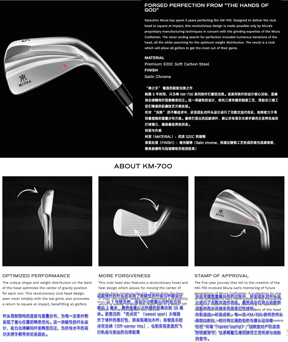 Ковка из мягкого железа Миура хардкор Группа КМ700 точность стабильный гольф Лезвие назад хардкор Группа высокая пропускная способность неправильный 