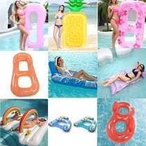 Inflatable floating row new recliner three-tube floating bed inflatable water sofa swimming party supplies