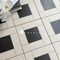 French weaving black and white mosaic 200 tiles entrance bathroom balcony floor tiles restaurant shop decorative tiles