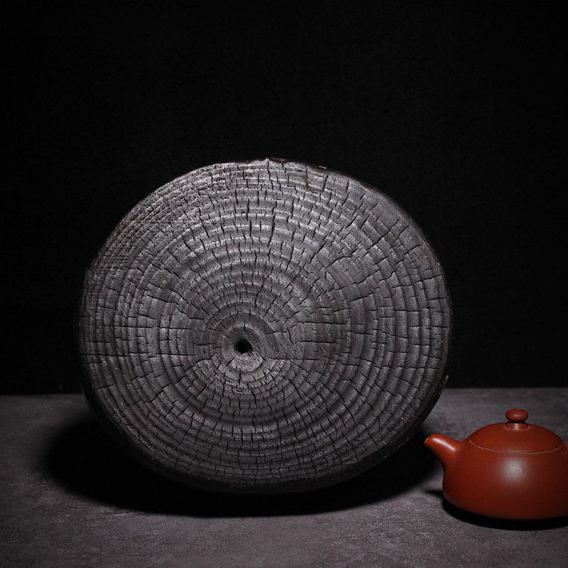 Natural real banksian camphor wood imitation ancient retro wood tokettle bearing bottom base tea todry bubble base swing piece in kind-Taobao