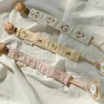 Baby fabric embroidered pacifier chain baby teether small toy anti-falling chain ins style ultra-light pacifier chain