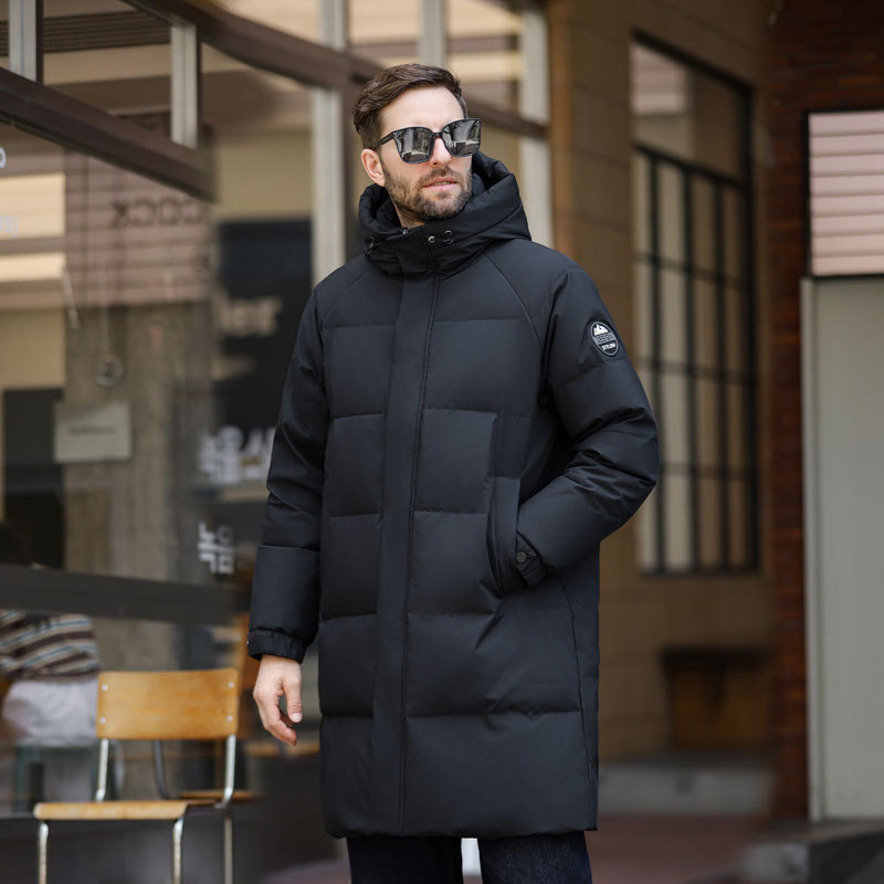 Plus-Size down Jacket for Men, Mid-Length Winter Coat, Extra Large Size for Big and Tall Men, Warm Jacket for 300 Pounds