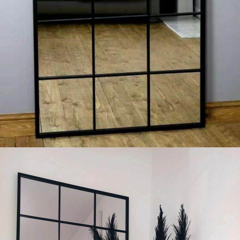 Декоративные зеркала 餐厅墙面装饰镜北欧现代简约方形壁挂室内客厅餐厅背景壁挂镜铁艺 Other