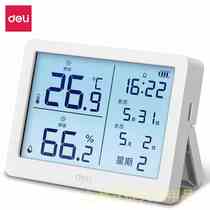Deli LE504 thermometer height indoor temperature and humidity household dry and wet display baby room room temperature