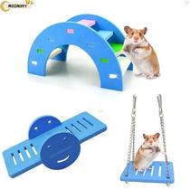 pet Hamster Toys Wooden Rainbow Bridge Seesaw Swing Toys Sma