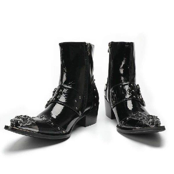 Челси сапоги spring men high heels martin boots model stage show belt buc 0001