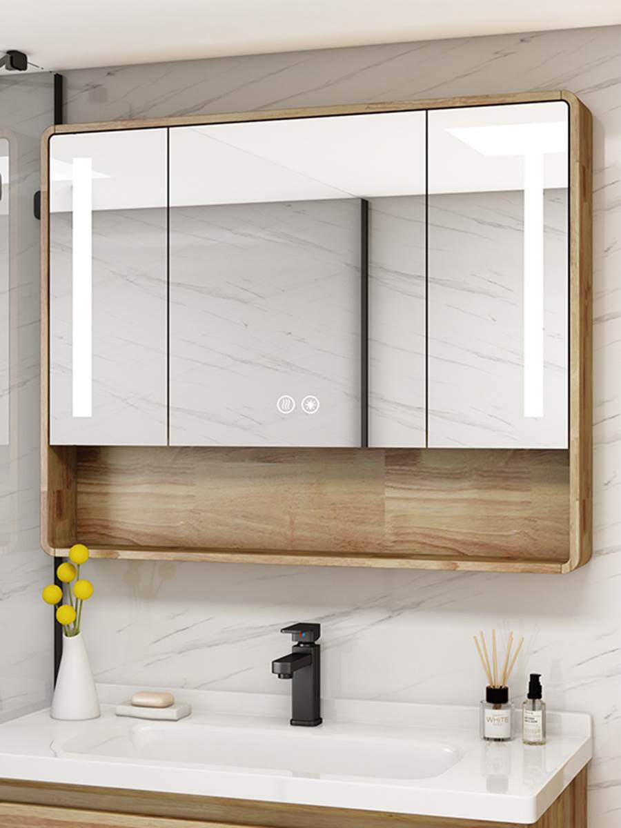 Oak Bathrooms Intelligent Mirror Cabinet Hanging Wall Style Separate Toilet Mirror With Shelve Body Custom Mirror Day Style-Taobao